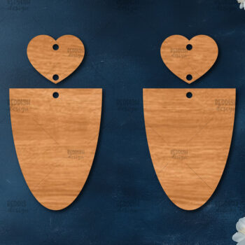 Intra απο ξύλο plywood 3mm-4mm πάχος – Σκουλαρίκια καρδιών του Αγίου Βαλεντίνου Δίασταση  5x5 cm INTRAFABR-113921524 - Image 1