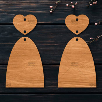 Intra απο ξύλο plywood 3mm-4mm πάχος – Σκουλαρίκια καρδιών του Αγίου Βαλεντίνου Δίασταση  5x5 cm INTRAFABR-113991689 - Image 1