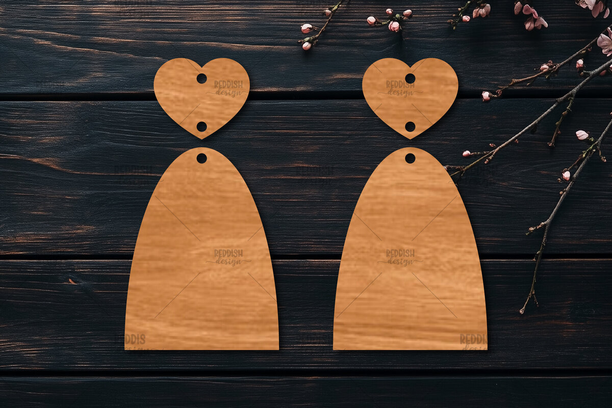 Intra απο ξύλο plywood 3mm-4mm πάχος – Σκουλαρίκια καρδιών του Αγίου Βαλεντίνου Δίασταση  5x5 cm INTRAFABR-113991689