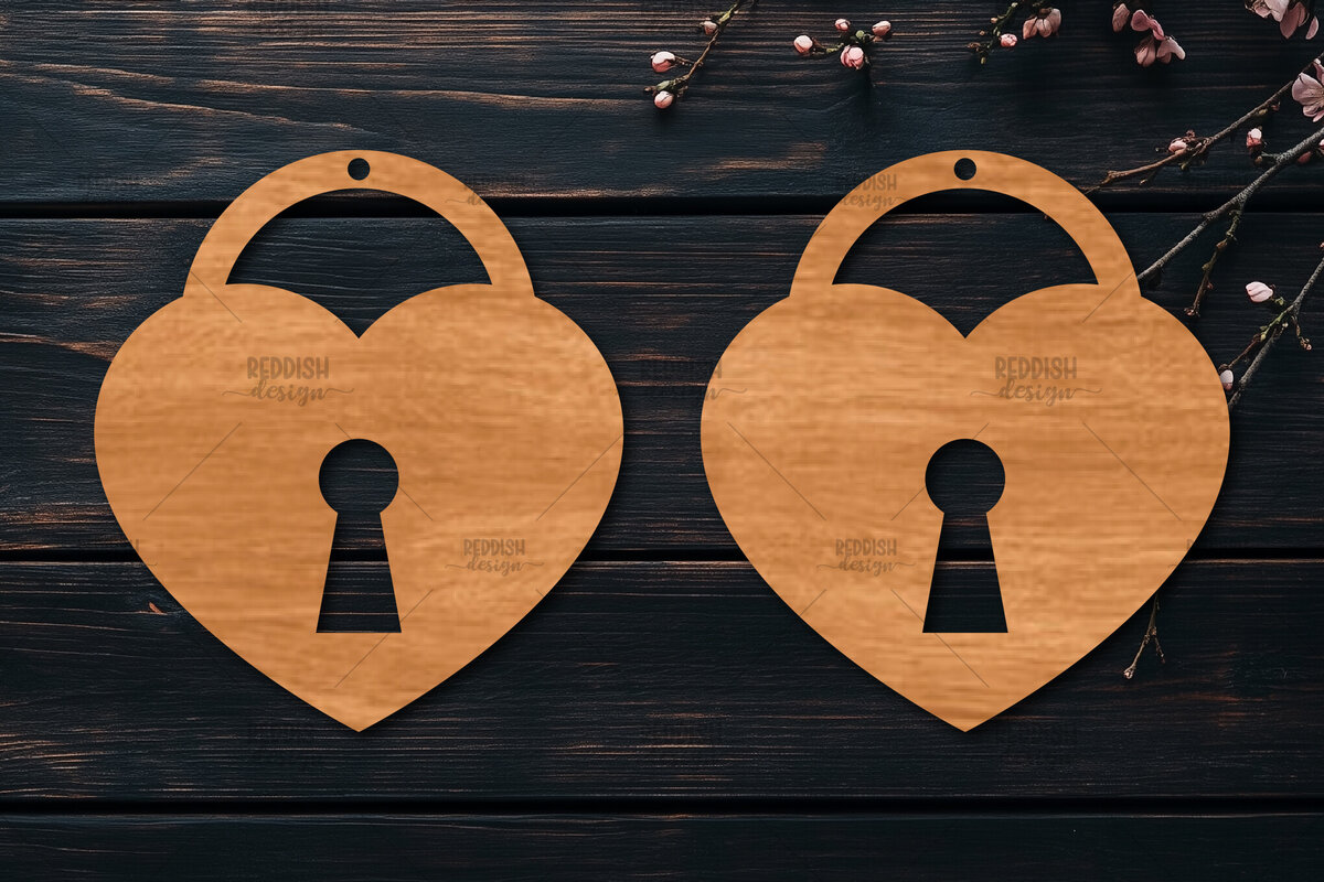 Intra απο ξύλο plywood 3mm-4mm πάχος – Σκουλαρίκια καρδιών του Αγίου Βαλεντίνου Δίασταση  5x5 cm INTRAFABR-113921128