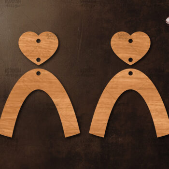 Intra απο ξύλο plywood 3mm-4mm πάχος – Σκουλαρίκια καρδιών του Αγίου Βαλεντίνου Δίασταση  5x5 cm INTRAFABR-113991797 - Image 1