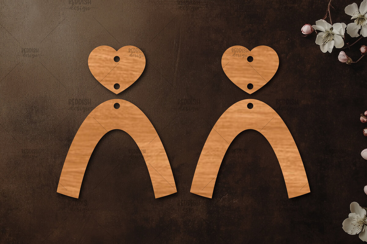 Intra απο ξύλο plywood 3mm-4mm πάχος – Σκουλαρίκια καρδιών του Αγίου Βαλεντίνου Δίασταση  5x5 cm INTRAFABR-113991797