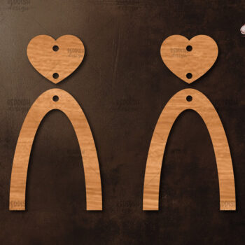 Intra απο ξύλο plywood 3mm-4mm πάχος – Σκουλαρίκια καρδιών του Αγίου Βαλεντίνου Δίασταση  5x5 cm INTRAFABR-113991833 - Image 1