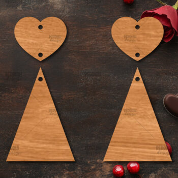 Intra απο ξύλο plywood 3mm-4mm πάχος – Σκουλαρίκια καρδιών του Αγίου Βαλεντίνου Δίασταση  5x5 cm INTRAFABR-113991949 - Image 1