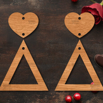 Intra απο ξύλο plywood 3mm-4mm πάχος – Σκουλαρίκια καρδιών του Αγίου Βαλεντίνου Δίασταση  5x5 cm INTRAFABR-113991984 - Image 1