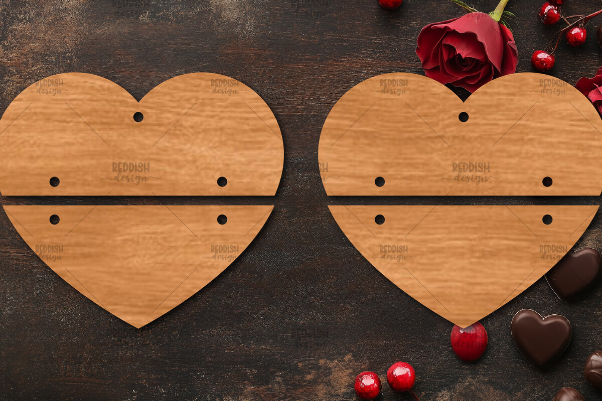 Intra απο ξύλο plywood 3mm-4mm πάχος – Σκουλαρίκια καρδιών του Αγίου Βαλεντίνου Δίασταση  5x5 cm INTRAFABR-113992000