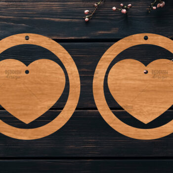 Intra απο ξύλο plywood 3mm-4mm πάχος – Σκουλαρίκια καρδιών του Αγίου Βαλεντίνου Δίασταση  5x5 cm INTRAFABR-113992119 - Image 1