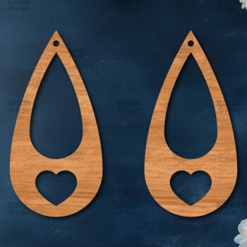 Intra απο ξύλο plywood 3mm-4mm πάχος – Σκουλαρίκια καρδιών του Αγίου Βαλεντίνου Δίασταση  5x5 cm INTRAFABR-113992453 - Image 1