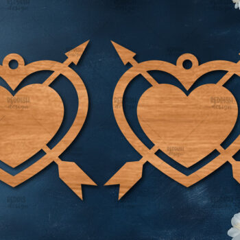 Intra απο ξύλο plywood 3mm-4mm πάχος – Σκουλαρίκια καρδιών του Αγίου Βαλεντίνου Δίασταση  5x5 cm INTRAFABR-114538767 - Image 1