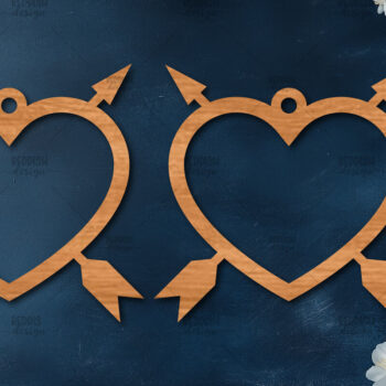 Intra απο ξύλο plywood 3mm-4mm πάχος – Σκουλαρίκια καρδιών του Αγίου Βαλεντίνου Δίασταση  5x5 cm INTRAFABR-114538831 - Image 1