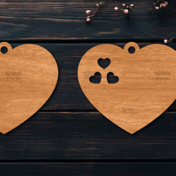 Intra απο ξύλο plywood 3mm-4mm πάχος – Σκουλαρίκια καρδιών του Αγίου Βαλεντίνου Δίασταση  5x5 cm INTRAFABR-114538903 - Image 1