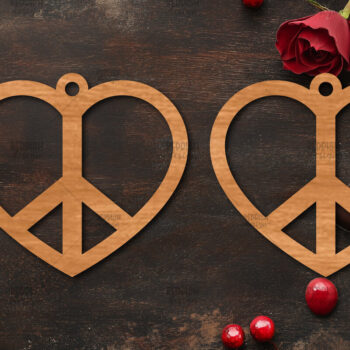 Intra απο ξύλο plywood 3mm-4mm πάχος – Σκουλαρίκια καρδιών του Αγίου Βαλεντίνου Δίασταση  5x5 cm INTRAFABR-114538966 - Image 1