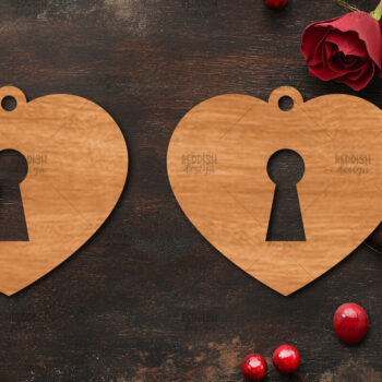 Intra απο ξύλο plywood 3mm-4mm πάχος – Σκουλαρίκια καρδιών του Αγίου Βαλεντίνου Δίασταση  5x5 cm INTRAFABR-114539009 - Image 1