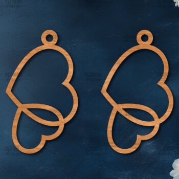 Intra απο ξύλο plywood 3mm-4mm πάχος – Σκουλαρίκια καρδιών του Αγίου Βαλεντίνου Δίασταση  5x5 cm INTRAFABR-114539026 - Image 1