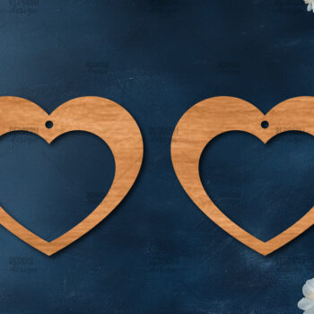 Intra απο ξύλο plywood 3mm-4mm πάχος – Σκουλαρίκια καρδιών του Αγίου Βαλεντίνου Δίασταση  5x5 cm INTRAFABR-113921095 - Image 1