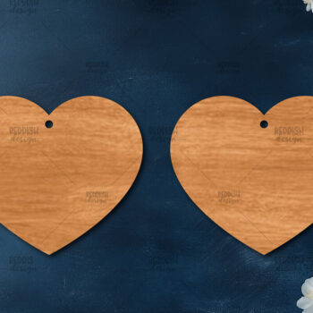 Intra απο ξύλο plywood 3mm-4mm πάχος – Σκουλαρίκια με πρότυπο καρδιάς Αγίου Βαλεντίνου2 Δίασταση  5x5 cm INTRAFABR-113921063 - Image 1