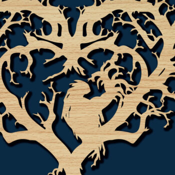 Intra απο ξύλο plywood 3mm-4mm πάχος – Πακέτο Δέντρο Καρδιάς Αγίου Βαλεντίνου Δίασταση  20x20 cm INTRAFABR-87115860 - Image 2