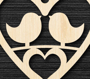 Intra απο ξύλο plywood 3mm-4mm πάχος – Γραφικό με λέιζερ καρδιές του Αγίου Βαλεντίνου Δίασταση  20x20 cm INTRAFABR-88002519