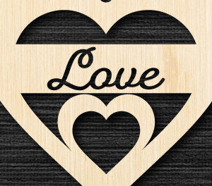 Intra απο ξύλο plywood 3mm-4mm πάχος – Γραφικό με λέιζερ καρδιές του Αγίου Βαλεντίνου Δίασταση  20x20 cm INTRAFABR-88002415