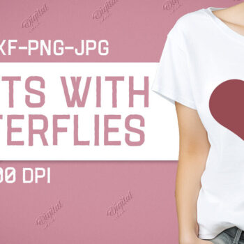 Intra απο ξύλο plywood 3mm-4mm πάχος – Valentine Hearts with Butterflies Δίασταση  20x20 cm INTRAFABR-86340516 - Image 1