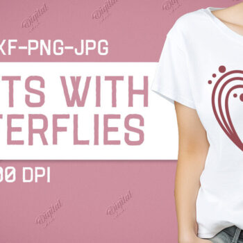 Intra απο ξύλο plywood 3mm-4mm πάχος – Valentine Hearts with Butterflies Δίασταση  20x20 cm INTRAFABR-86340888 - Image 1