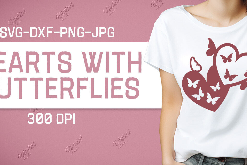 Intra απο ξύλο plywood 3mm-4mm πάχος – Valentine Hearts with Butterflies Δίασταση  20x20 cm INTRAFABR-86341531