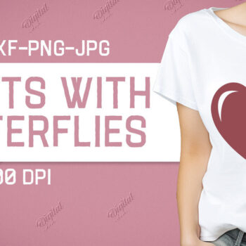 Intra απο ξύλο plywood 3mm-4mm πάχος – Valentine Hearts with Butterflies Δίασταση  20x20 cm INTRAFABR-86341630 - Image 1