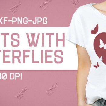 Intra απο ξύλο plywood 3mm-4mm πάχος – Valentine Hearts with Butterflies Δίασταση  20x20 cm INTRAFABR-86341674 - Image 1