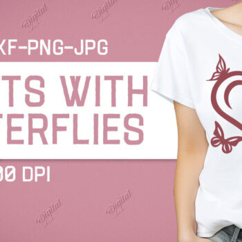 Intra απο ξύλο plywood 3mm-4mm πάχος – Valentine Hearts with Butterflies Δίασταση  20x20 cm INTRAFABR-86220256 - Image 1