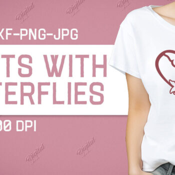 Intra απο ξύλο plywood 3mm-4mm πάχος – Valentine Hearts with Butterflies Δίασταση  20x20 cm INTRAFABR-86220390 - Image 1