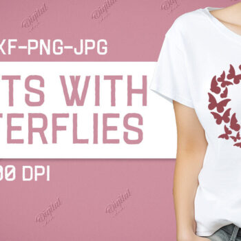 Intra απο ξύλο plywood 3mm-4mm πάχος – Valentine Hearts with Butterflies Δίασταση  20x20 cm INTRAFABR-86220739 - Image 1