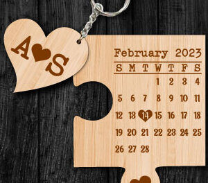 Intra απο ξύλο plywood 3mm-4mm πάχος – Κοπή με λέιζερ μπρελόκ Αγίου Βαλεντίνου Δίασταση  5x5 cm INTRAFABR-55137773