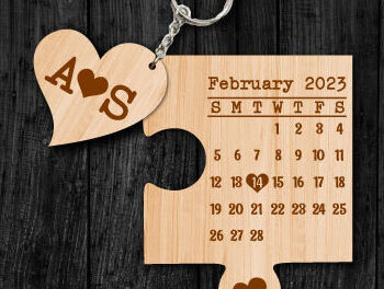 Intra απο ξύλο plywood 3mm-4mm πάχος – Μπρελόκ Βαλεντίνου Πακέτο κοπής με λέιζερ Δίασταση  5x5 cm INTRAFABR-54995503 - Image 2