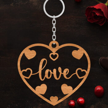 Intra απο ξύλο plywood 3mm-4mm πάχος – Κοπή λέιζερ με μπρελόκ Αγίου Βαλεντίνου Δίασταση  5x5 cm INTRAFABR-114319030 - Image 1