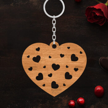 Intra απο ξύλο plywood 3mm-4mm πάχος – Κοπή λέιζερ με μπρελόκ Αγίου Βαλεντίνου Δίασταση  5x5 cm INTRAFABR-114319189 - Image 1