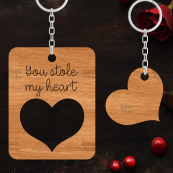 Intra απο ξύλο plywood 3mm-4mm πάχος – Κοπή λέιζερ με μπρελόκ Αγίου Βαλεντίνου Δίασταση  5x5 cm INTRAFABR-114247423 - Image 1