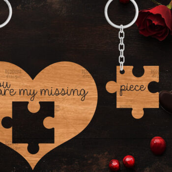 Intra απο ξύλο plywood 3mm-4mm πάχος – Κοπή λέιζερ με μπρελόκ Αγίου Βαλεντίνου Δίασταση  5x5 cm INTRAFABR-114247560 - Image 1