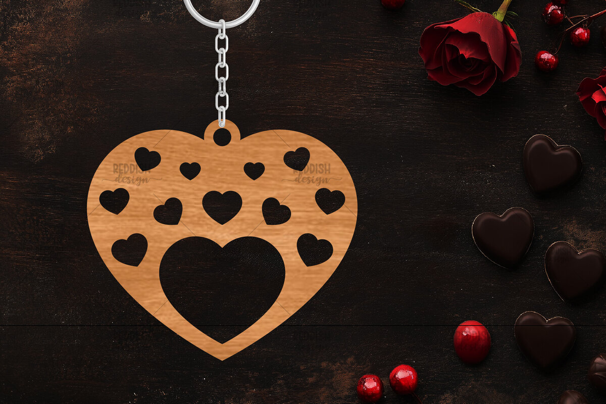 Intra απο ξύλο plywood 3mm-4mm πάχος – Κοπή λέιζερ με μπρελόκ Αγίου Βαλεντίνου Δίασταση  5x5 cm INTRAFABR-114247567