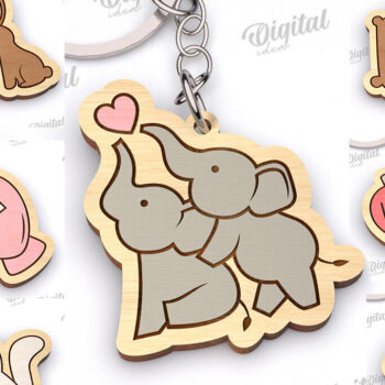 Intra απο ξύλο plywood 3mm-4mm πάχος – Μπρελόκ Valentine Δέσμη κοπής με λέιζερ Δίασταση  5x5 cm INTRAFABR-111986655 - Image 1