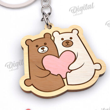 Intra απο ξύλο plywood 3mm-4mm πάχος – Μπρελόκ Valentine Δέσμη κοπής με λέιζερ Δίασταση  5x5 cm INTRAFABR-111986655 - Image 5