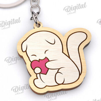 Intra απο ξύλο plywood 3mm-4mm πάχος – Μπρελόκ Valentine Δέσμη κοπής με λέιζερ Δίασταση  5x5 cm INTRAFABR-111986655 - Image 9