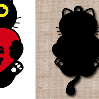 Intra απο ξύλο plywood 3mm-4mm πάχος – Σκουλαρίκι Valentine Kitten Love Dangle Earring Δίασταση  5x5 cm INTRAFABR-50079939 - Image 5