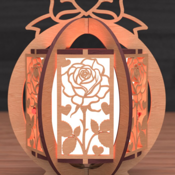 Intra απο ξύλο plywood 3mm-4mm πάχος –  κοπής λέιζερ φαναριού Αγίου Βαλεντίνου Δίασταση  20x20 cm INTRAFABR-111860627 - Image 1