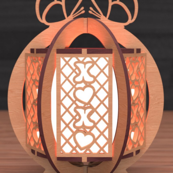 Intra απο ξύλο plywood 3mm-4mm πάχος – Κοπή λέιζερ φαναριού Αγίου Βαλεντίνου Δίασταση  20x20 cm INTRAFABR-111860531 - Image 1