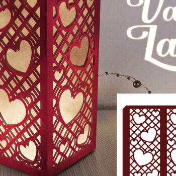Intra απο ξύλο plywood 3mm-4mm πάχος – Κόψιμο χαρτιού φαναριού Αγίου Βαλεντίνου. 3D Φανάρι Δίασταση  20x20 cm INTRAFABR-88752362 - Image 1