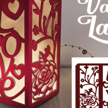 Intra απο ξύλο plywood 3mm-4mm πάχος – Κόψιμο χαρτιού φαναριού Αγίου Βαλεντίνου. 3D Φανάρι Δίασταση  20x20 cm INTRAFABR-88752436 - Image 1