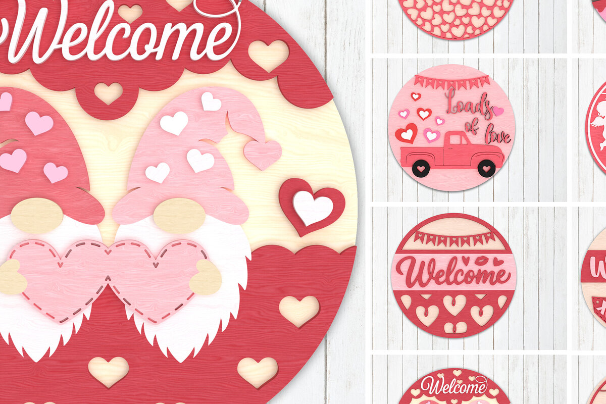 Intra απο ξύλο plywood 3mm-4mm πάχος – Πακέτο σημάτων κοπής λέιζερ Valentine Δίασταση  20x20 cm INTRAFABR-110274307