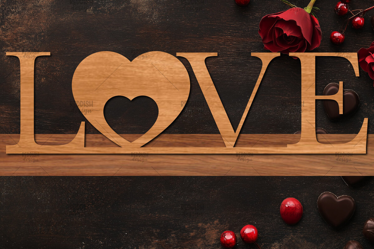 Intra απο ξύλο plywood 3mm-4mm πάχος – Βάση κοπής με λέιζερ Valentine, Valentine Δίασταση  20x20 cm INTRAFABR-114065788