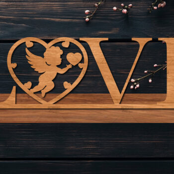 Intra απο ξύλο plywood 3mm-4mm πάχος – Βάση κοπής με λέιζερ Valentine, Valentine Δίασταση  20x20 cm INTRAFABR-114065507 - Image 1
