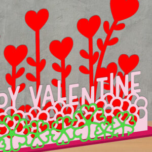 Intra απο ξύλο plywood 3mm-4mm πάχος – Κοπή με λέιζερ Αγίου Βαλεντίνου Δίασταση  20x20 cm INTRAFABR-113430203